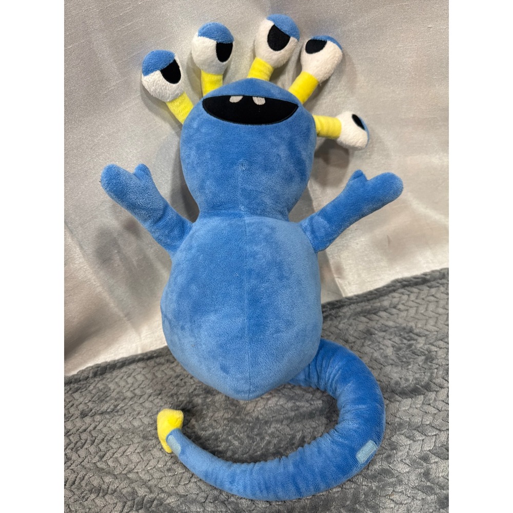 Blue Five Eyed Monster Plush Long Tail Stuffed Animal Whimsical Alien Toy 43in